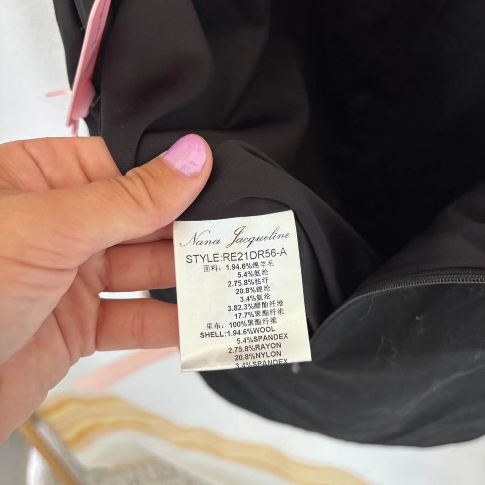 Nana Jacqueline Strapless Black Dress halter and bow - Picture 8 of 11